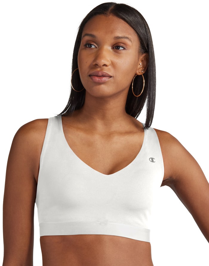 Champion Womens Sports Bra NZ - The Absolute Shape V-Neck White ( 1783-GTEDJ )